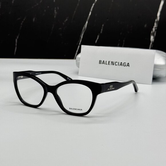 NEW BALENCIAGA BB0213O 001 CAT EYE BLACK WOMEN EYEGLASSES BALENCIAGA - Picture 1 of 8